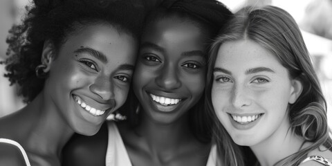 Obraz premium A group of women standing side by side, united and strong