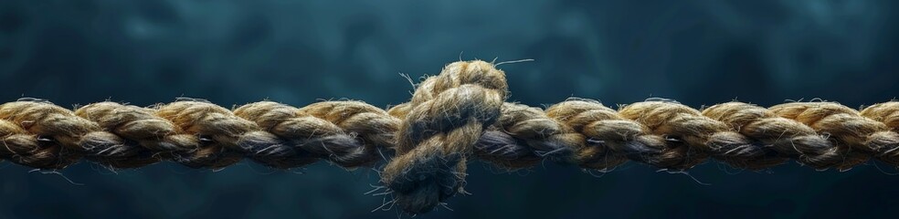 Fototapeta premium Broken Rope Symbolizing the Delicate Balance Between Danger and Protection, Evoking a Sense of Urgent Need for Safety Measures.