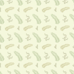 Fototapeta premium Background nature freehand Leaf pattern background. Leaf vector design for background, wallpaper, carpet, wrapping, fabric, textile fashion wearing.