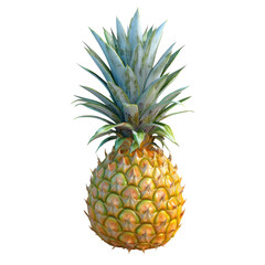 Fototapeta premium Pineapple fruit on transparent background