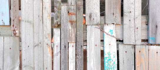 Weathered Wooden Planks Varied Texture Close-Up Multicolored