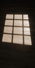 Window Light Shadow Pattern On Floor Vertical Sepia Tone