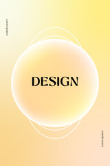 Minimalist background with a glowing sphere on pastel yellow gradient for modern and stylish designs