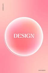 Pastel red gradient background with glowing circle and empty space for backdrop poster wallpaper design