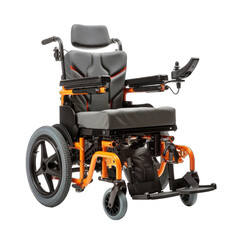 Empty electric wheel chair on white background