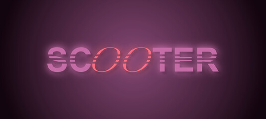 Parola SCOOTER  con sfondo colorato gradiente