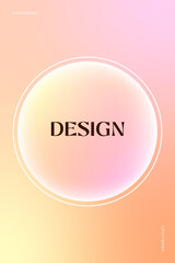 Modern background with glowing circle on warm gradient hues and copy space for template cover poster banner design