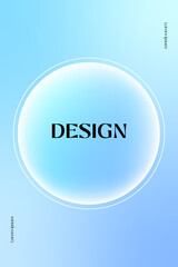 Blue pastel gradient background with glowing sphere and blank space for minimalist modern elegant design