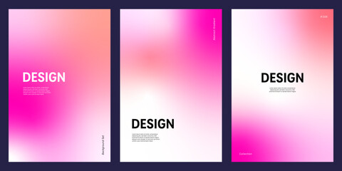 Abstract background with gradient mesh of pink and orange hues on white copy space for cover poster banner design