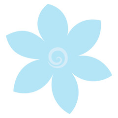 Flower. Blue inflorescence of flowering plant. Flower head. Opened sharp petals. Opened flower bud. Color vector illustration. Isolated white background. Flat style. Idea for web design.