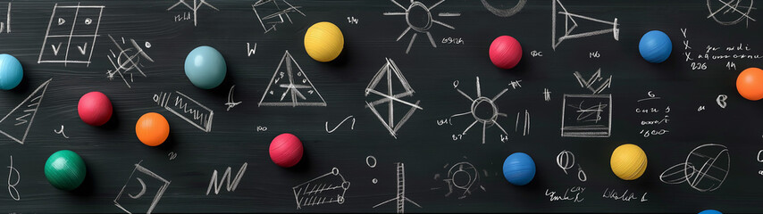 Black Board with Shapes on it
