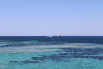 A sunken church in the middle of the sea