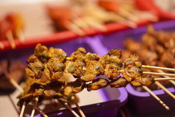 The delicious of satay traditional Indonesian food in Purwokerto City, Central Java, Indonesia. It was taken on August 4, 2024 by a professional. It's a nice food with Indonesian culture