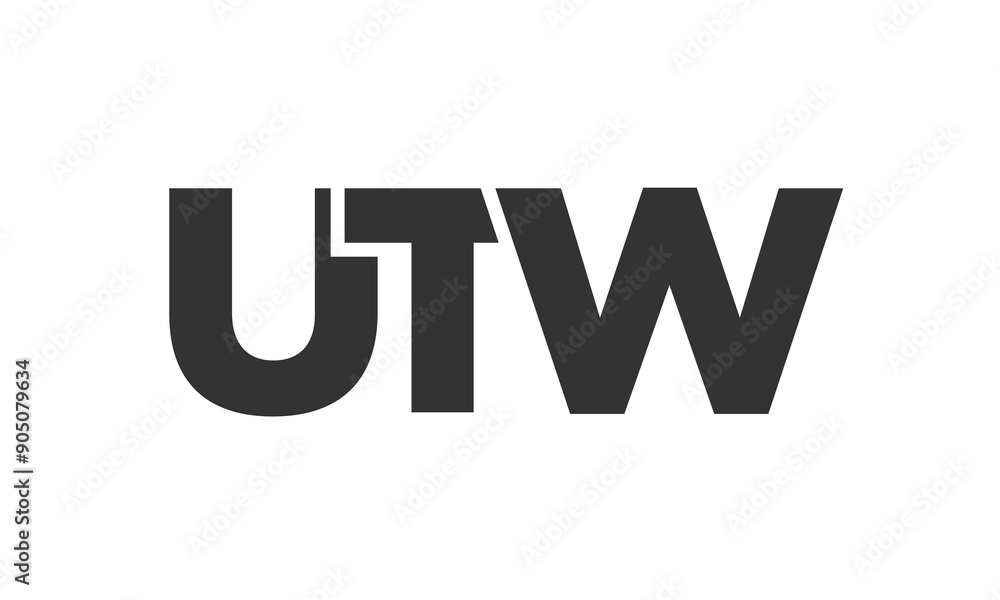 Fototapete utw logo design template with strong and modern bold text. initial based vector logotype featuring s