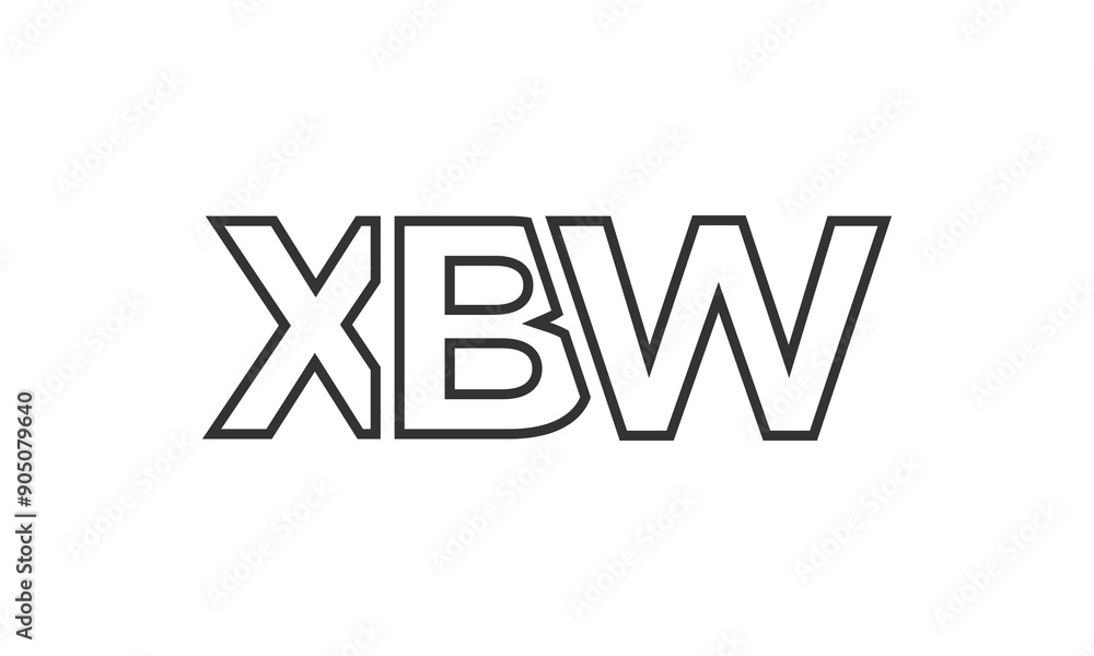 Poster xbw logo design template with strong and modern bold text. initial based vector logotype featuring s