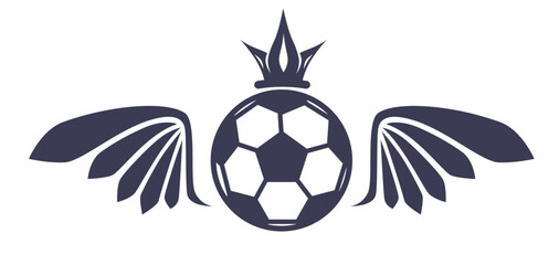 Obraz premium Soccer Ball With Crown Wings