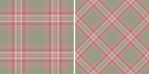 Seamless texture plaid of vector textile check with a tartan background pattern fabric. Set in earth colors for latest trends in modern everyday fashion prints.