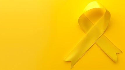 Yellow ribbon symbolizes cancer awareness, healthy love action