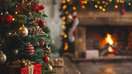 Christmas decorated living room