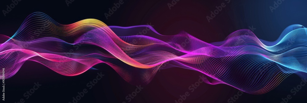 Poster vibrant and flowing waves of various colors create a dynamic and captivating visual effect that mesm
