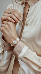 Elegant Woman Wearing Stylish Jewelry