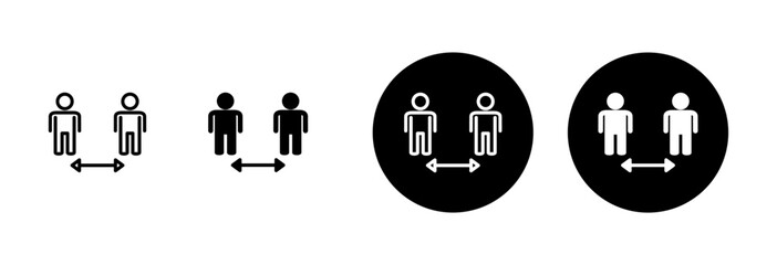 Social distancing icon vector isolated on white background. Keep distance sign. Coronavirus. Social Distancing and Self Quarantine.