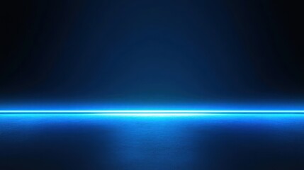 blue line light shines on dark background