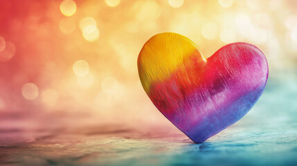 LGBTQ Herz in regenbogenfarben isoliert Generative AI