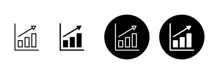 Growing graph Icon vector isolated on white background. Chart icon. Graph vector