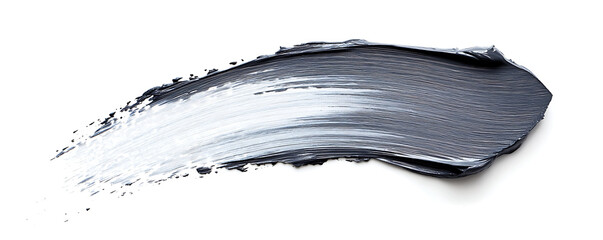 Fototapeta premium Abstract splash feldgrau grey acrylic brush stroke oil paint smear line on white background