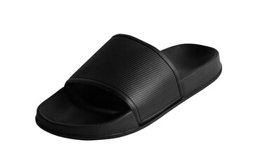 Png black rubber sandal mockup slipper