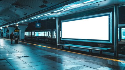 Obraz premium billboard and copy space on white screen