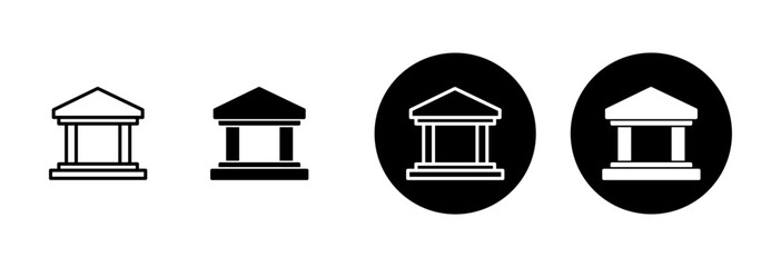 Bank icon vector isolated on white background. bank vector icon, museum, university