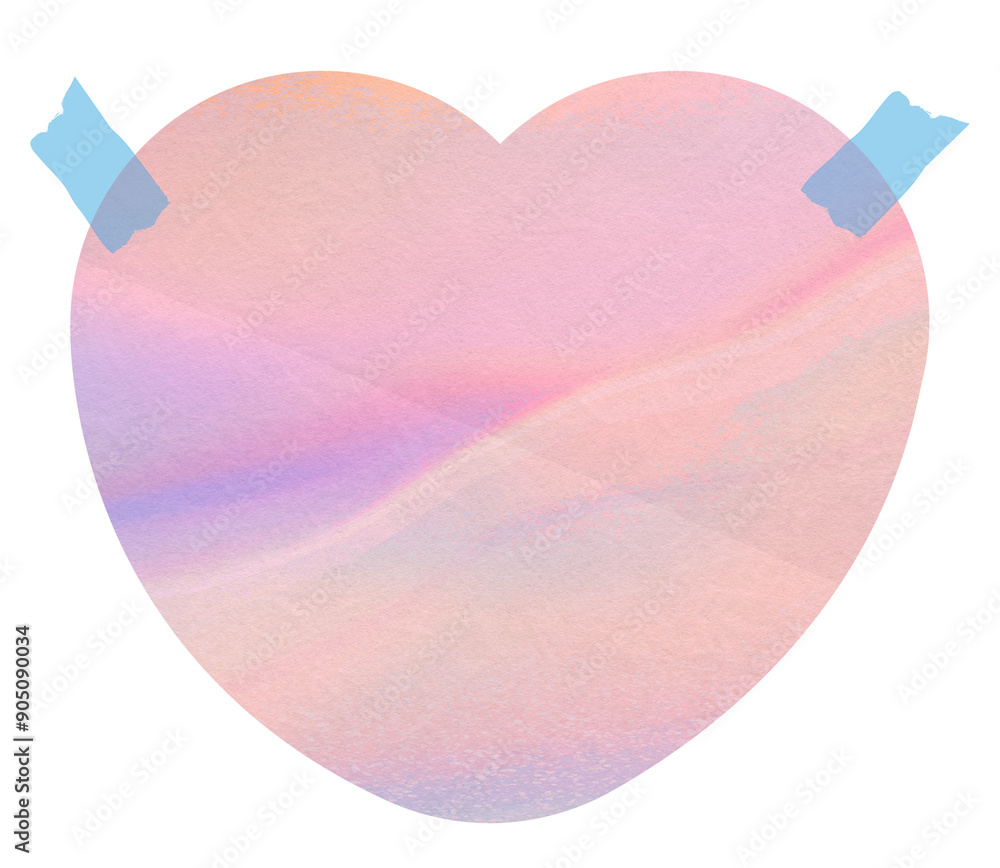 Poster holographic reminder png with heart shape and washi tape journal sticker