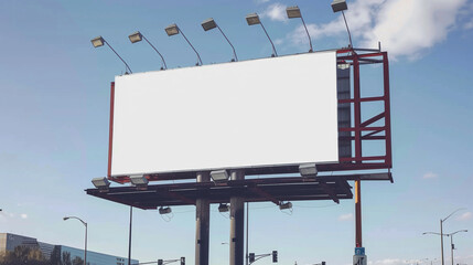 billboard and copy space on white screen