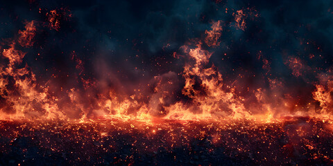 Fototapeta premium fire flames and sparks in transparent background 