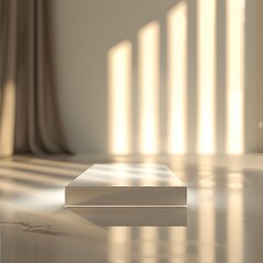 Obraz premium Beautiful Of 3d Realistic Of Empty podium mockup stage realistic for Product Showcase