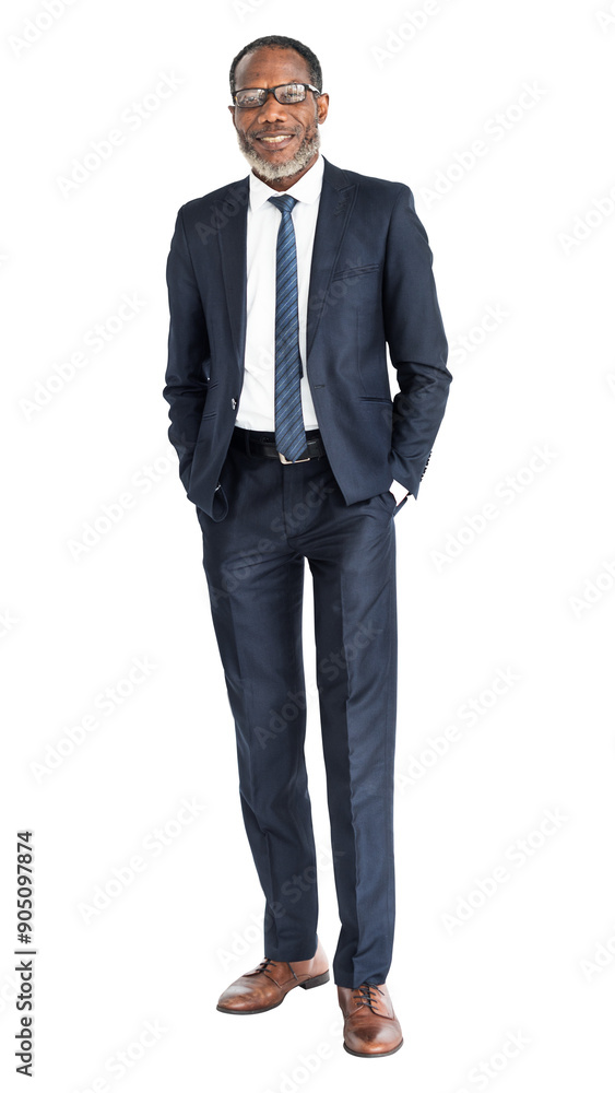 Poster african businessman png element, transparent background