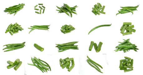 green beans isolated on white background