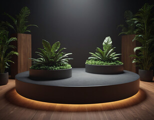 3D rendered podium for your product showcase. Vector 3d illustration.