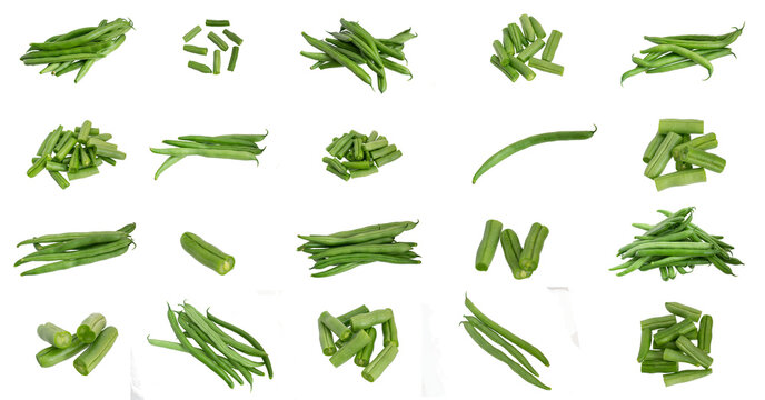 green beans isolated on white background
