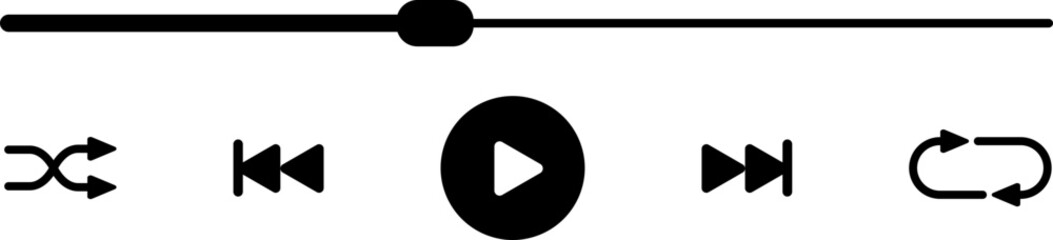 Music Player Interface Button Illustration
