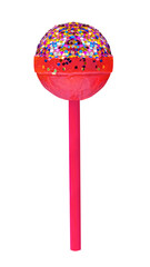 Red lollipop colorful glitter png, transparent background