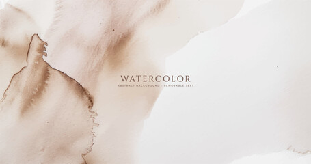 Abstract horizontal watercolor background. Hand drawn vector texture. Brush stroked painting pastel color watercolour