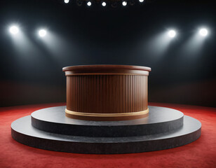 3D rendered podium for your product showcase. Vector 3d illustration.