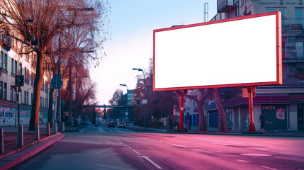 billboard and copy space on white screen