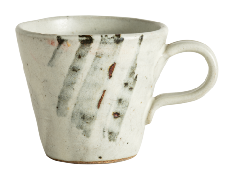 Rustic tea cup mockup with brush strokes design resource