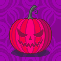 halloween pumpkin on a pink background