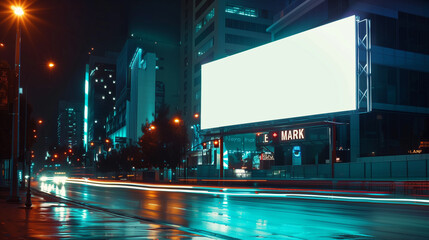 billboard and copy space on white screen