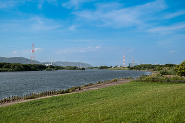 日本、大阪府、枚方市、淀川、	近畿地方、風景、橋